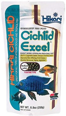 (3 Pack) Hikari Cichlid Excel Medium Floating Pellet For Tropical Fish 8.8-Oz