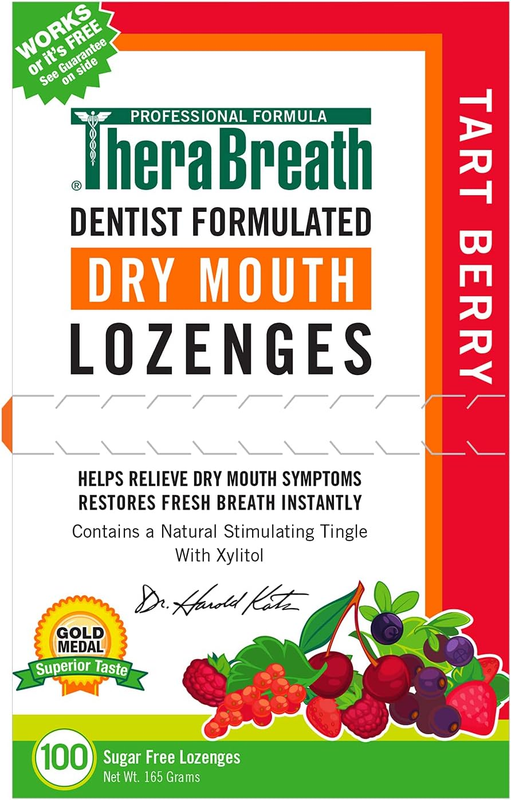 Dry Mouth Lozenges with ZINC, Tart Berry Flavor, 100 Lozenges
