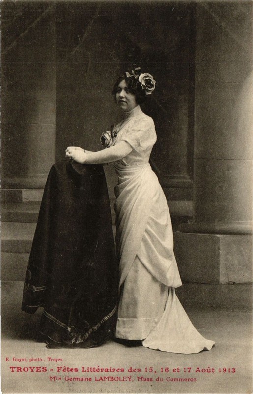 Cpa Troyes - Fetes LittÃ©Raires Des 15 16 Et 17 Aout 1913 Mle Germaine (350751)