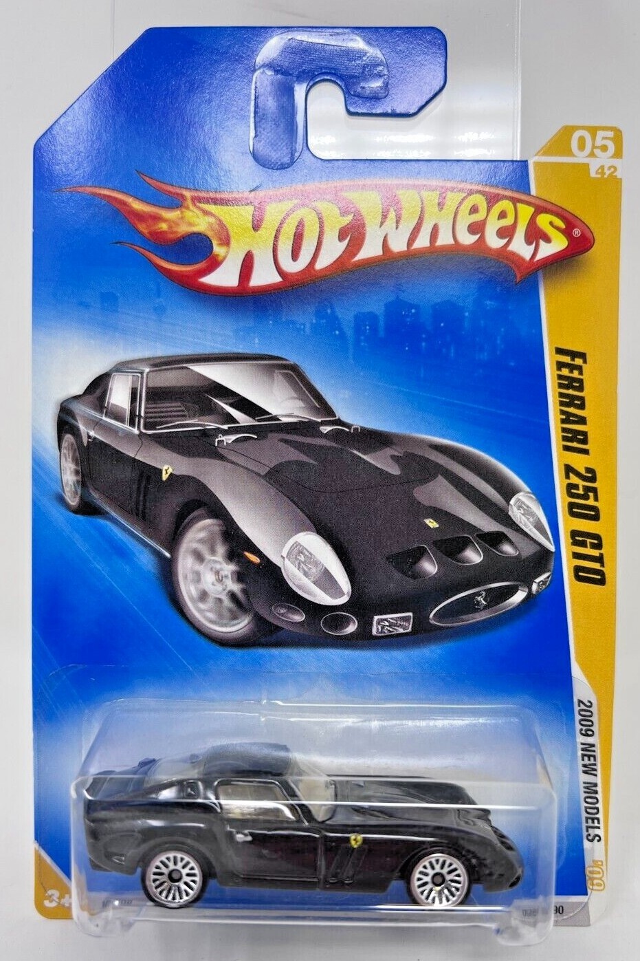 Hot Wheels Ferrari 250GTO Black 2009 New Models 05/42 Blue Hot Wheels Ferrari 250GTO Black 2009 New Models 05/42 Blue