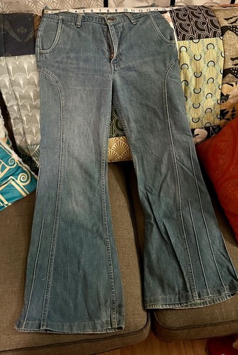 Rare Vintage 70s Levis 632 Orange Feather Tab Bell Jeans