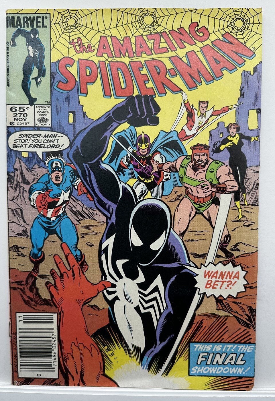 MARVEL - スパイダーマン 274 JUNE コミック Amazing Spider-Man 274 NEWSSTAND Marvel Comics Beyonder vs