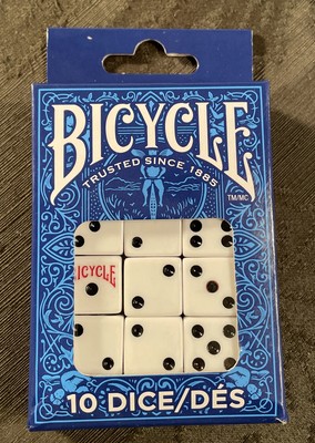 New in Box 2018 Bicycle Dice, 10 Count Six Sided, 16 mm