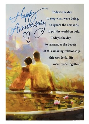 Anniversary Card For Partner Painting Metallic Foil Hallmark Expressions NEW