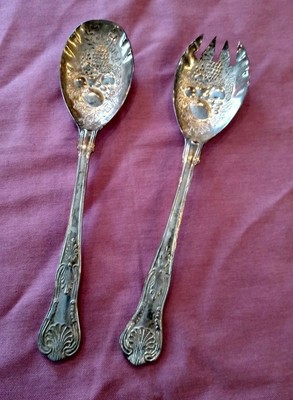 Vintage Salad Serving Set Silver Plate Napier Salad Servers Kitchen Serveware Serving Utensils Cottage Chic Wedding Gift Idea Salad Tongs
