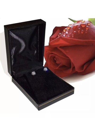 4.00 Ct Round Cut VVS1/D Lab Created Stud Earrings 14k White Gold 8mm Screw Back