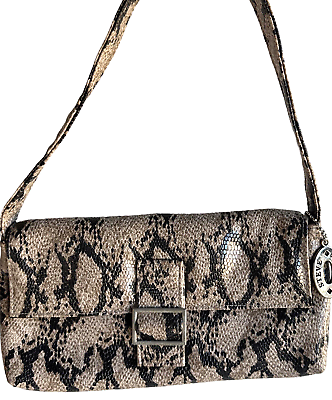 Steve Madden Tribal Glossy Faux Snake Skin Clutch Handbag Purse Logo FOB 10x5