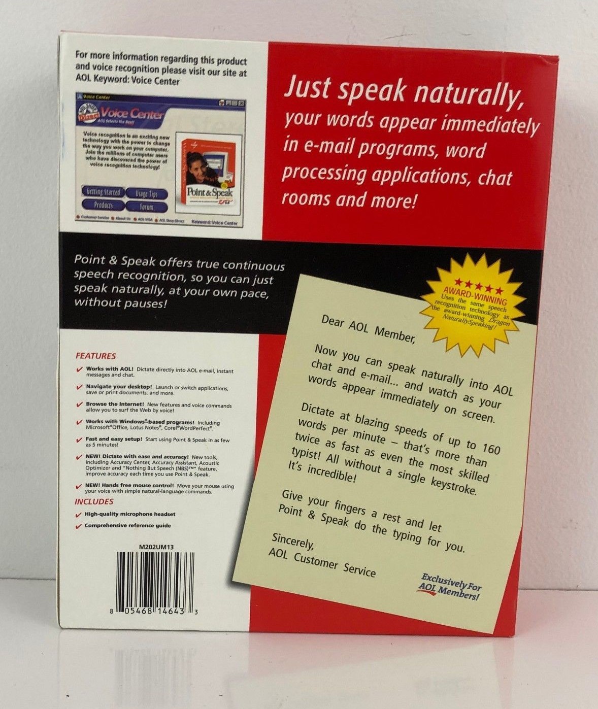 Point and Speak Speech Recognition Email Chat and Windows Programs AOL