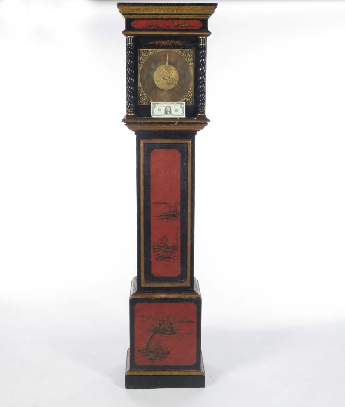 Chinoserie grandmother clock Theodore Alexander modern reproduction Asian style