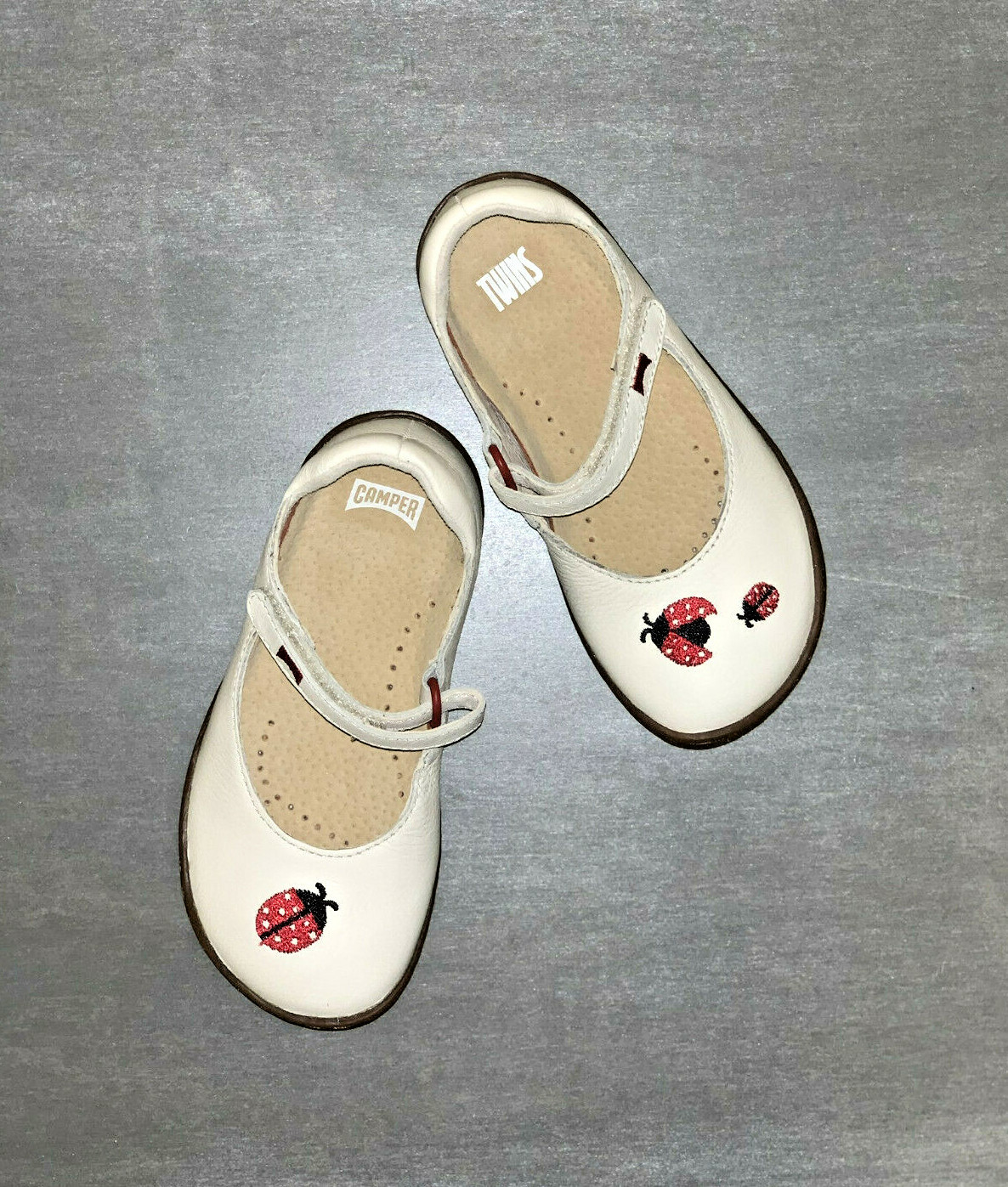 

Детская обувь Camper Twins Бежевая кожаная регулируемая обувь Mary Janes First Walker, Бежевый, Camper Twins