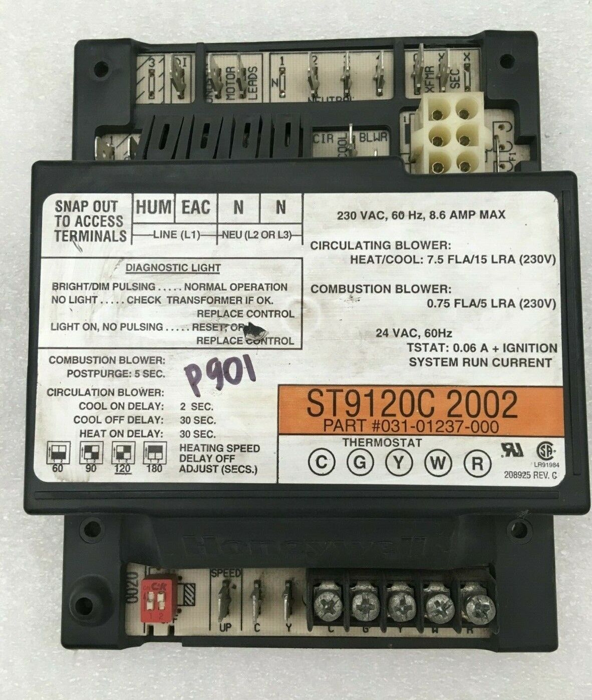 Honeywell ST9120C2002 Furnace Control Circuit Board 031 Honeywell ST9120C2002 Furnace Control Circuit Board 031