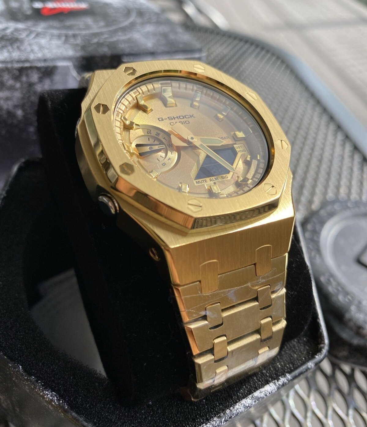 Pre-owned Casio G-shock Ga2100 Yellow Gold Custom Mod