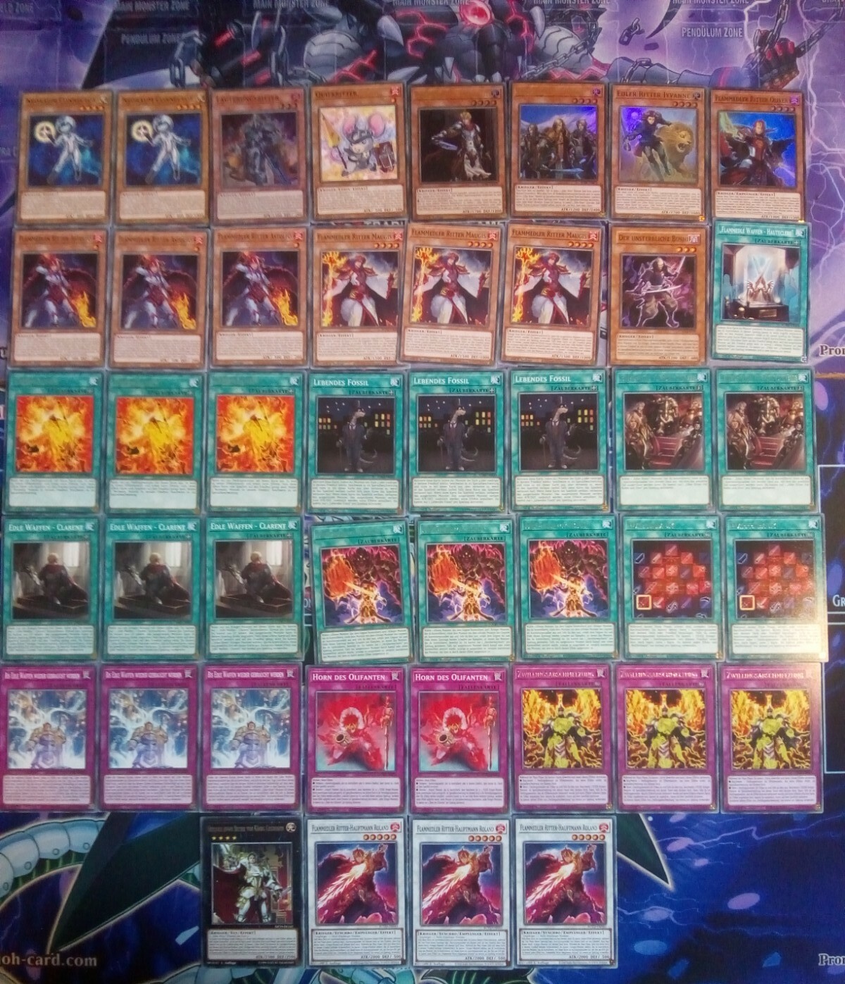 Yu-Gi-Oh Komplettes (Flamm)Edler-Ritter Infernoble-Krieger-Deck, 40-Karten, NEU