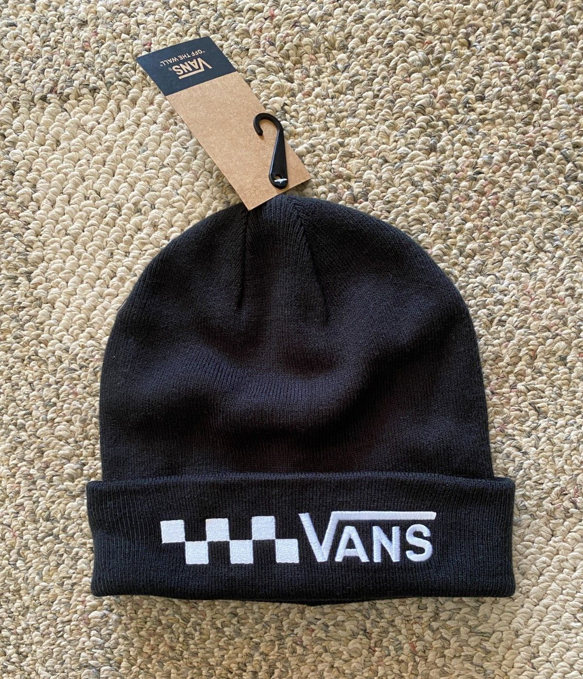 VANS Trecker Beanie Knit Hat 0A7UDD Black One Size | eBay