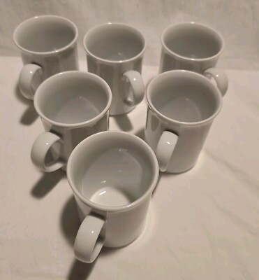 Sur La Table White Porcelain Bistro Espresso MUGS Cups Set of 6