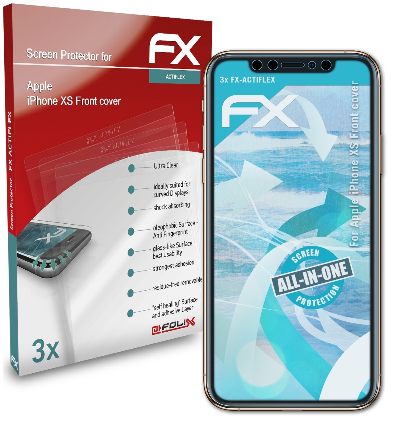 atFoliX 3x Protective Film for Apple iPhone XS Front cover clear&flexible | eBay