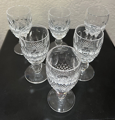 SET OF 6 NEW WATERFORD CRYSTAL COLLEEN SHORT STEM SHERRY GLASSES 4 1/4'' 2 OZ WOW
