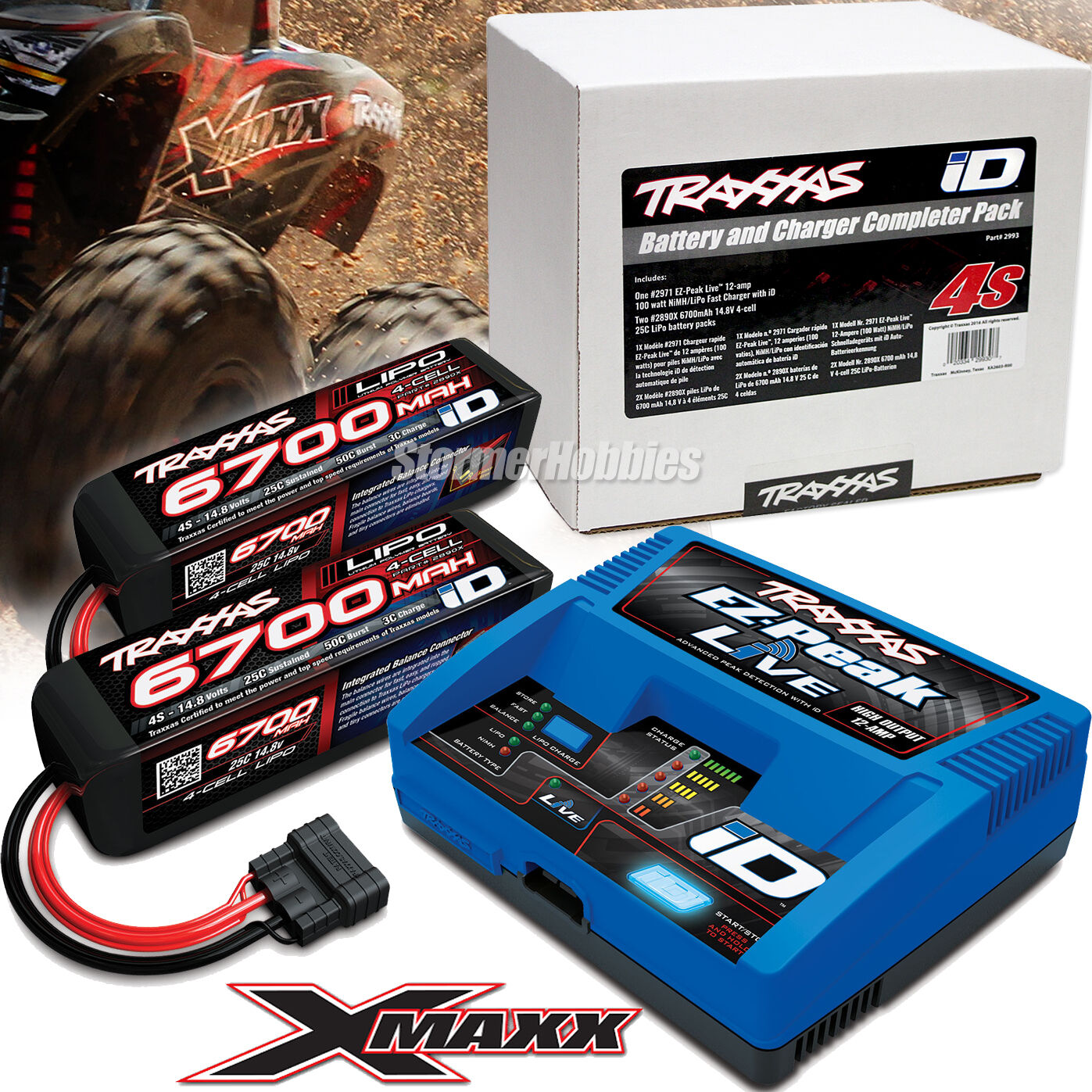 Traxxas EZ-PEAK LIVE 2971 Charger with (2) 14.8v 4S 2890x Traxxas EZ-PEAK LIVE 2971 Charger with (2) 14.8v 4S 2890x