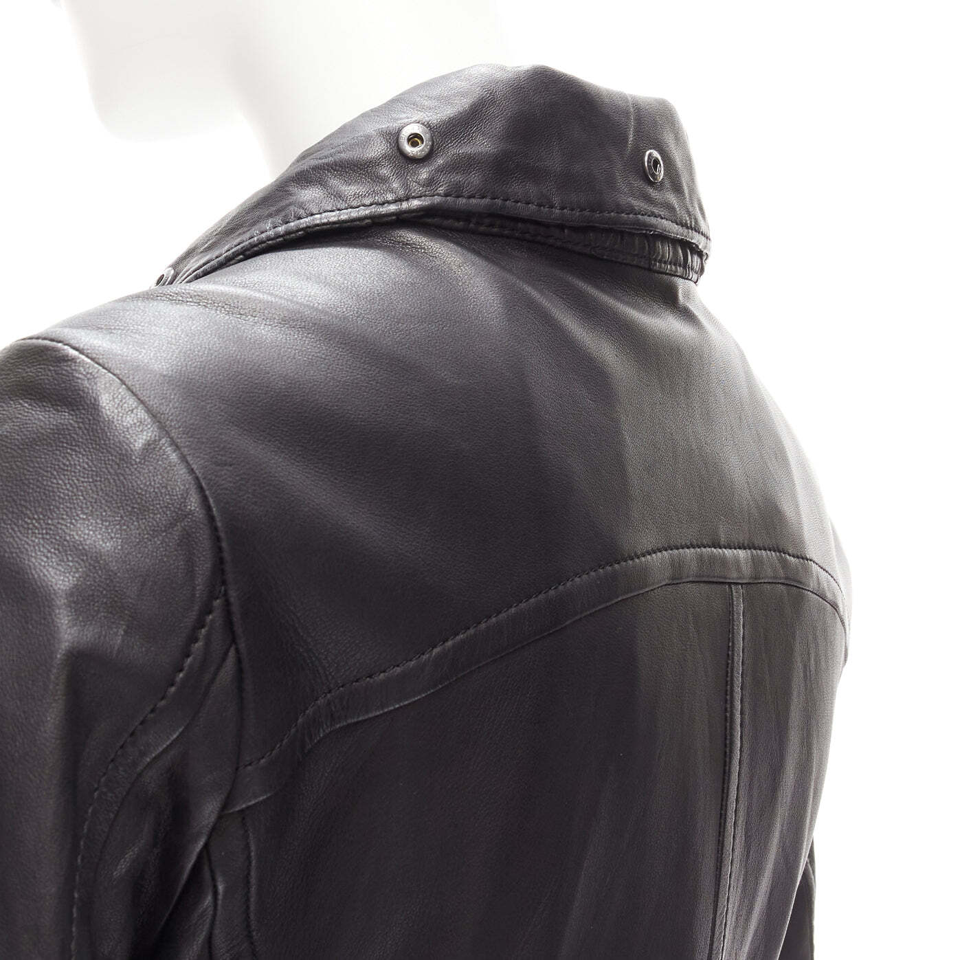 ATSURO TAYAMA black sheepskin leather 2 way collar biker