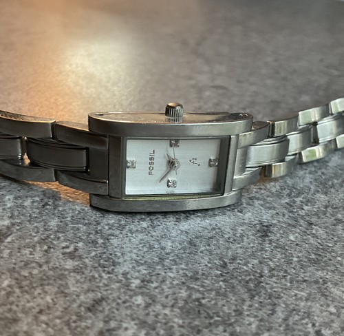 Ladies FOSSIL f2 Silver Tone All Stainless Steel Classic