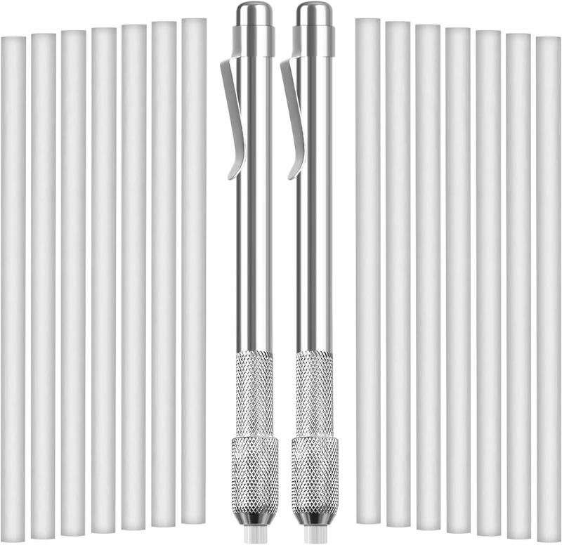2 Pack Soapstone Holders Marker with 16 Packs Refills round Soapstone for Weldin