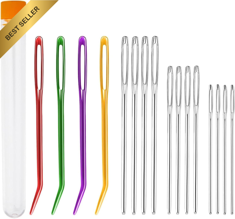 Large Eye Blunt Darning Needles for Wool and Tapestry, 16 Pcs