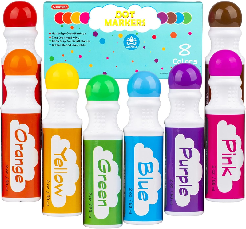 For Toddlers Kids Preschool, Bingo Daubers Washable Art Markers 8 Co