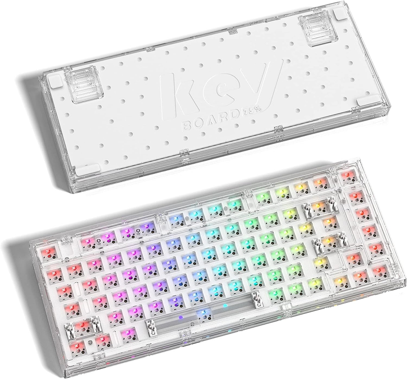 Customizable 75% Keyboard Kit - DIY Hot-Swappable Gaming Board (White)