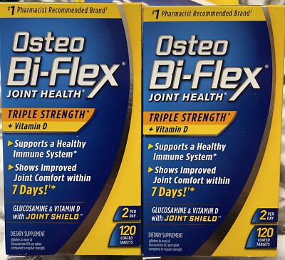 2 Osteo Bi-Flex Joint Health Triple Strength Vitamin D 120ea  3/2026