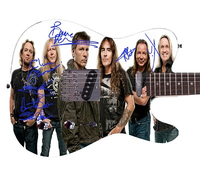 Iron Maiden Autographed Album Signed Photo Guitar Band Bruce Dickenson