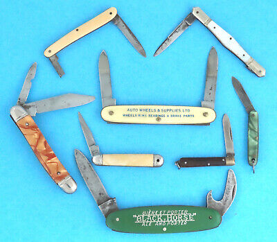 Lot of 8 ANTIQUE & VINTAGE POCKET KNIVES - RICHARDS Sheffield - Advertisings ++