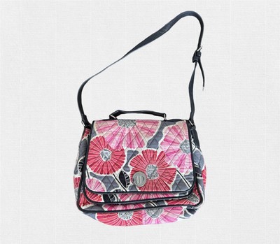 vera bradley signature print turnlock crossbody bag cheery blossoms with handle