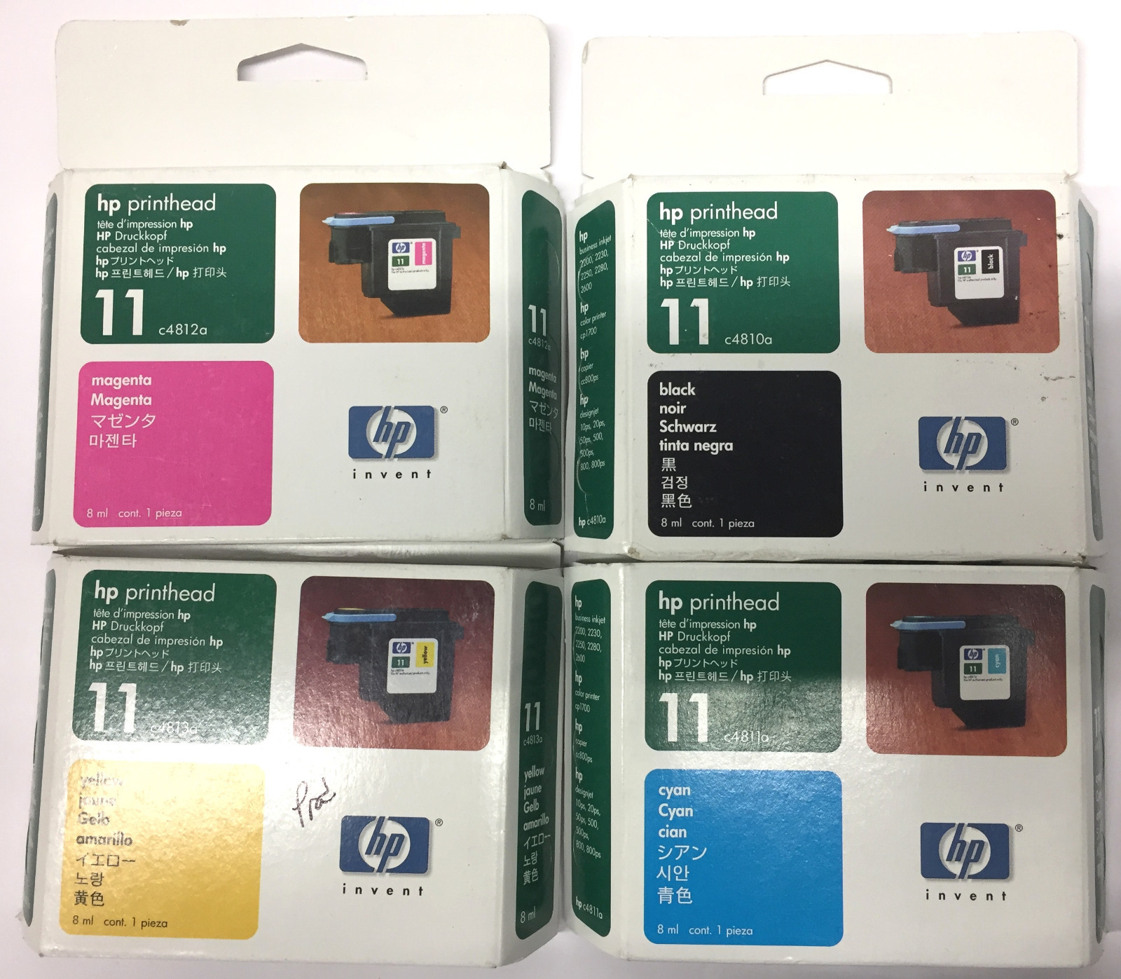 Genuine HP 11 Printheads Set CYMK C4810A C4811A C4812A C4813A  **Ships USPS**