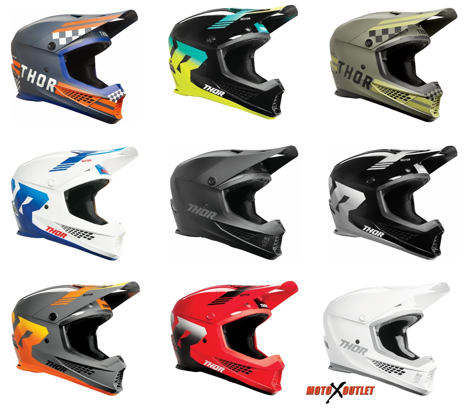 Thor MX Helmet Sector 2 Motocross Dirt Bike Off Road  ATV SX