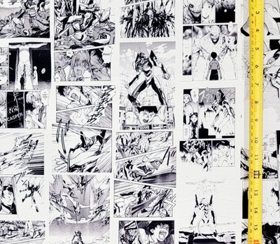 BLACK & WHITE ANIME MANGA FABRIC (HALF-YARD OR 1-YARD & ANIME SELECTIONS)