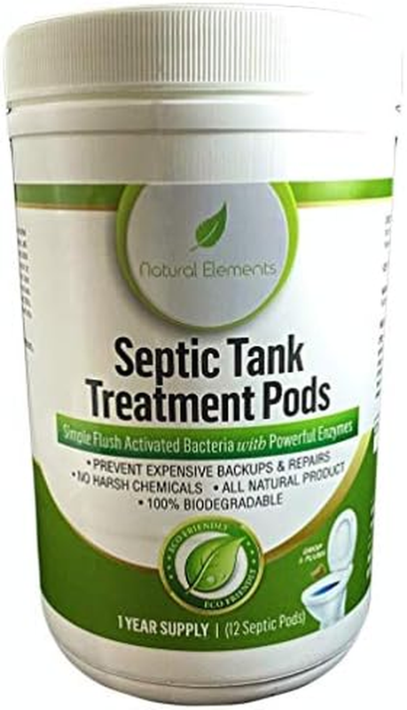 Septic Tank Treatment Pods | 1-Year Supply, Pack of 12 | Eco-Friendly Bacteria &