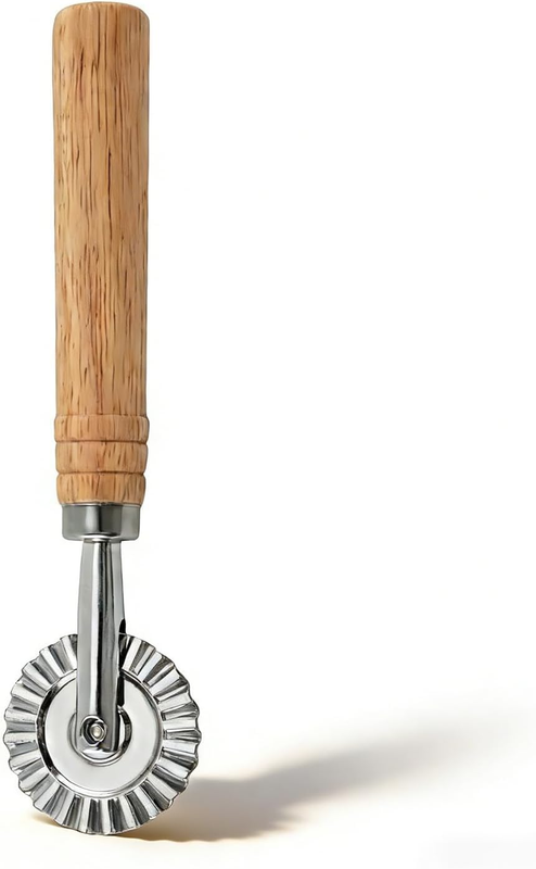 Pasta Cutter with Wooden Handle – Zinc Alloy Tool for Pizza & Ravioli | Zinc All