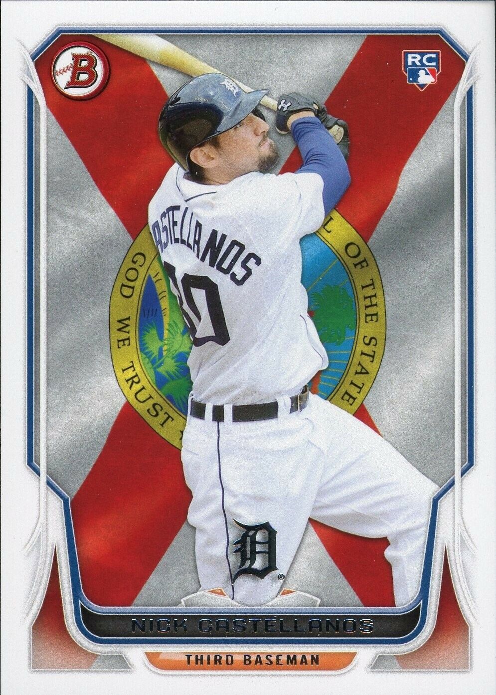 2014 Bowman Nick Castellanos #127 Rookie Card (RC) State Flag Variation. rookie card picture