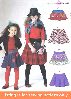 SEWING PATTERN Girls Clothes Clothing - Skirt Easy Simple Tiers Ruffle Teen 5920
