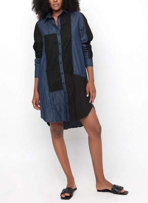 Pre-owned Ozai N Ku Dress - Denim Shirt Dress