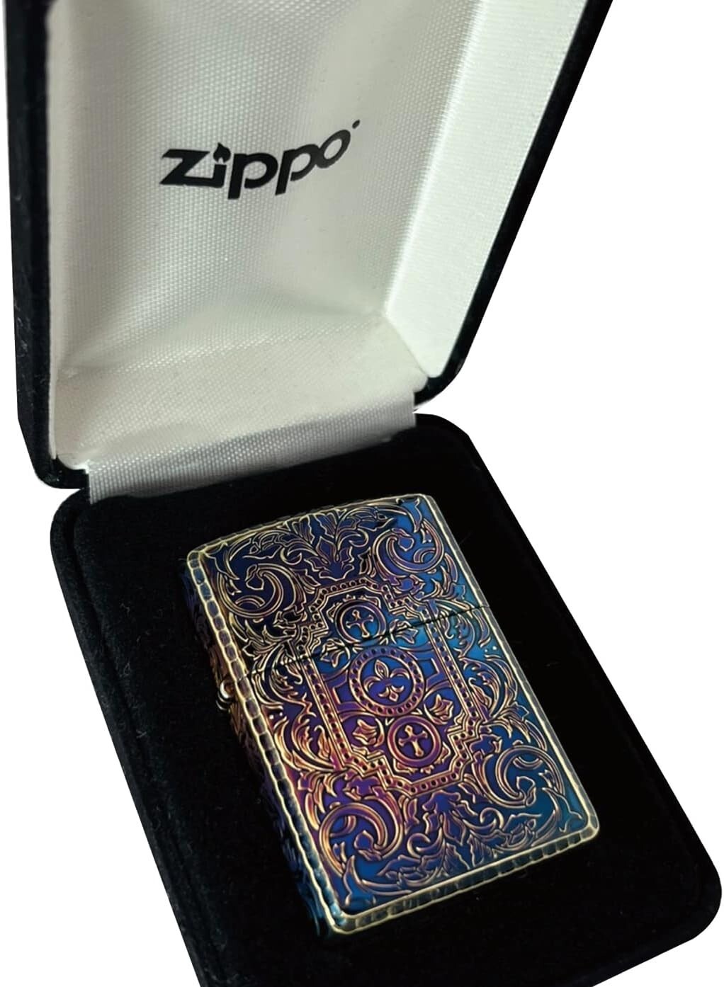 ハッピーアキコ商品/5点セット Zippo Armor Case 5 Sides Arabesque Cross Engraved Antique