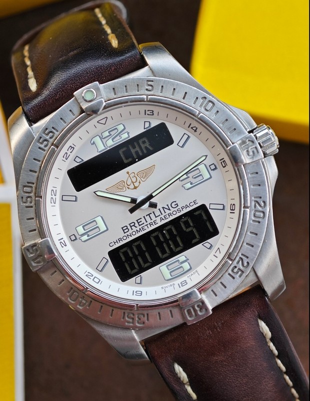 Breitling Aerospace Avantage E79362 White Dial Box & Papers Light & Sound