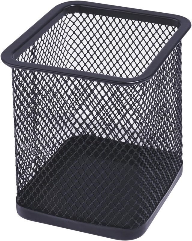Pen Holder Desk Wire Mesh Pencil Cup Metal Office Organizer Stationery Storage