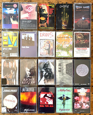 240 Cassette Tapes: Ozzy Osbourne, Metallica, Ratt, WASP, Judas Priest, R.E.M.