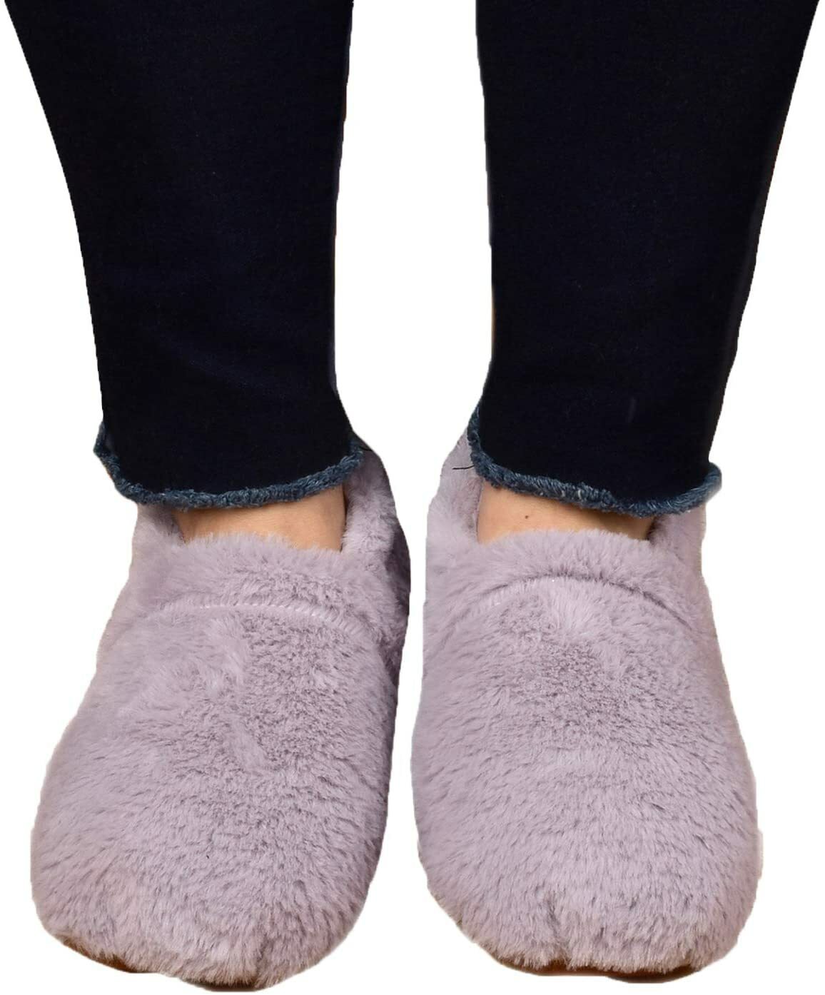 LEONNS Microwavable Slippers for Women and Men - Small Heated Booties