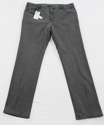 $328 New MEYER Flat Front DIEGO Chino Cotton Pants Men 40x32 Gray Regular EU 56