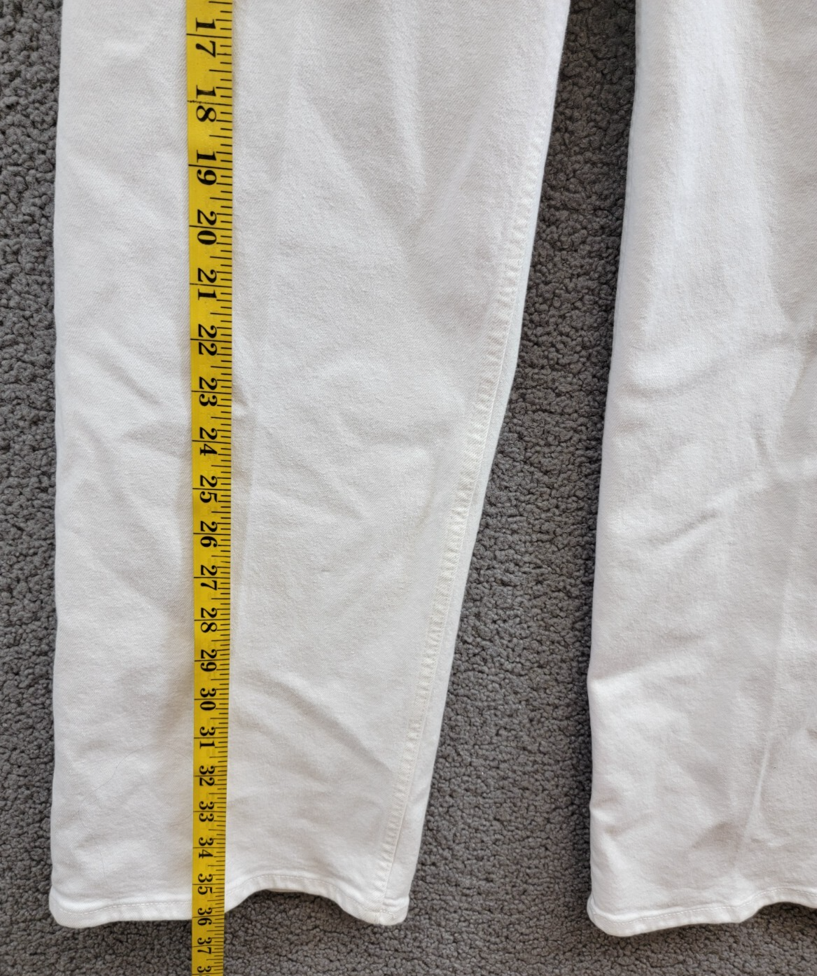 Re/Done Mid Rise Crop Wide Leg Jeans Women's 23 White Belt Loops Button Closure~ - Picture 9 of 18