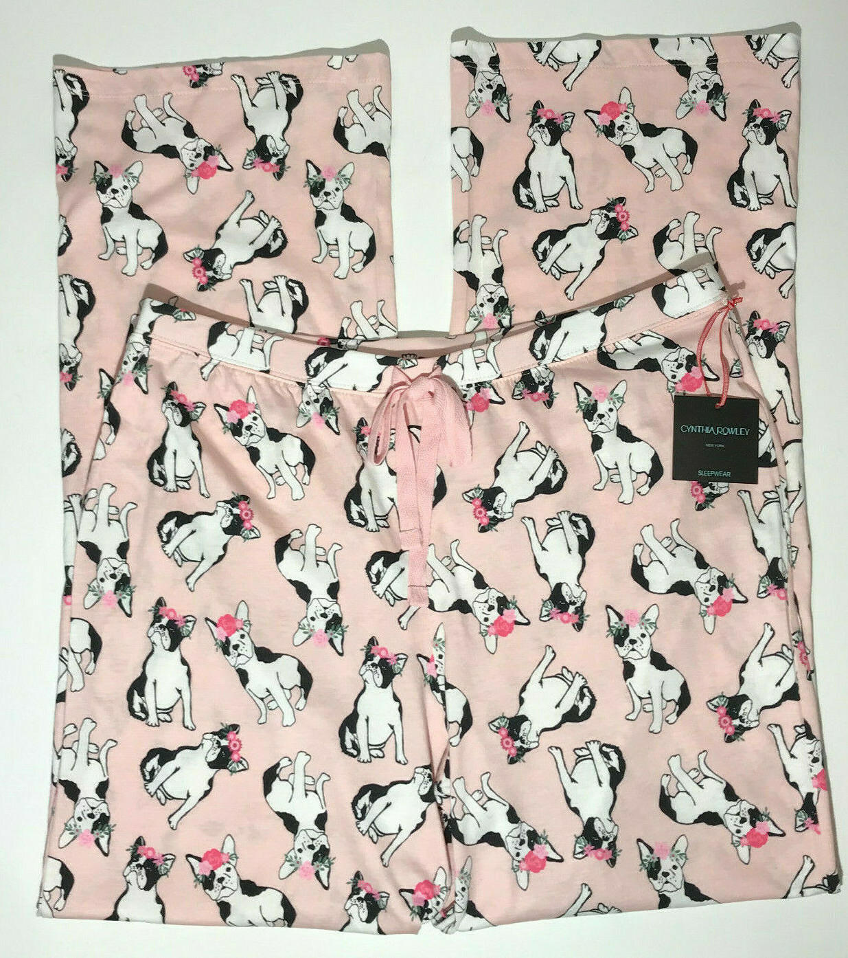 NWT Cynthia Rowley PJ Pajama Pants Small French Bulldog Frenchie Dog