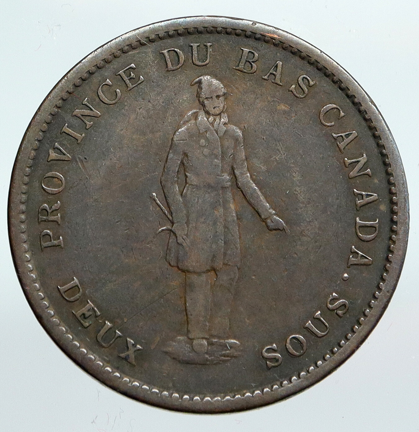 2379.　極美品　1842年　カナダ　バンクトークン　1ペニー Bank of Montreal Base 1 penny token 1842