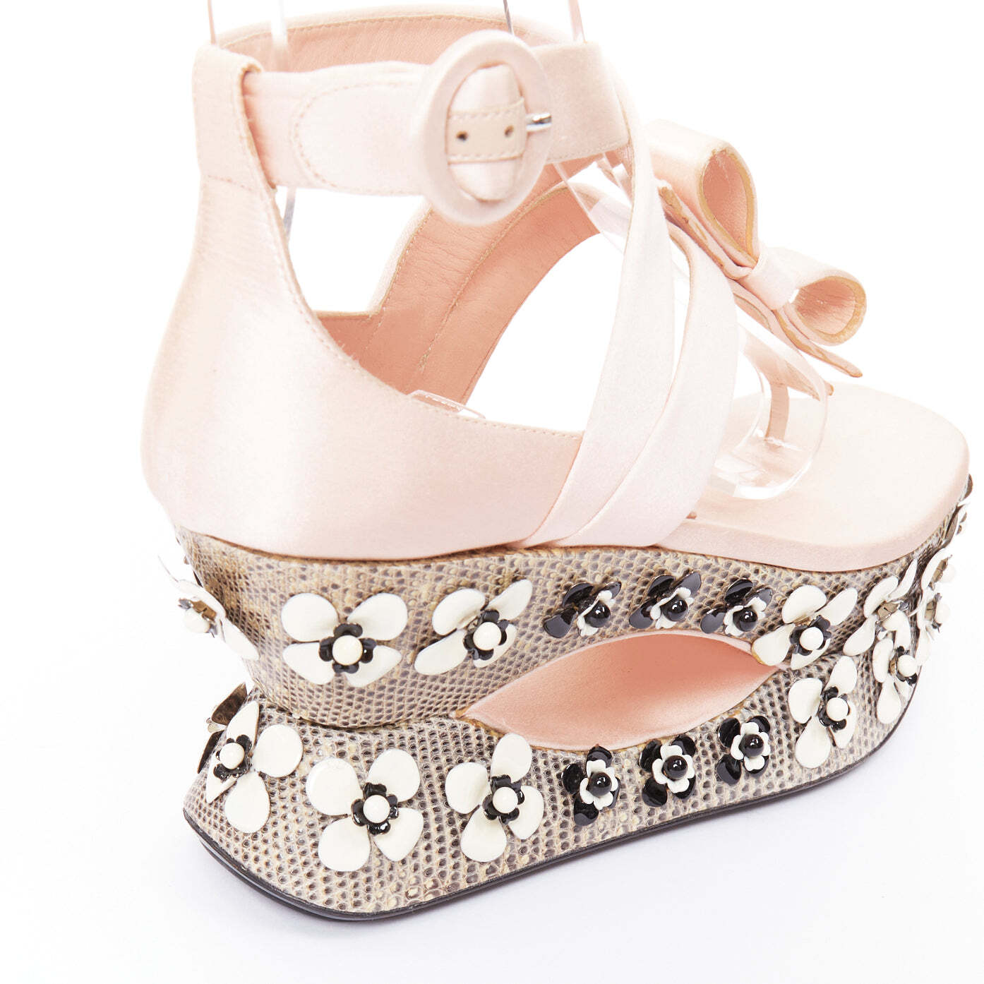 rare PRADA 2013 Runway pink satin floral petal embellished